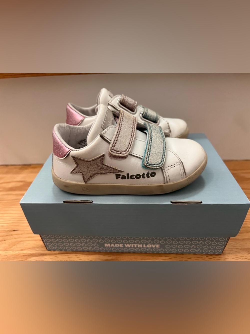 Falcotto by Naturino Alnoite 2 VL sneakers toddler size 24 white/pink size 7.5